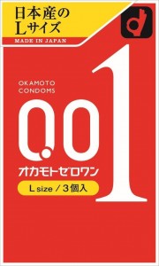 Okamoto 岡本 Zero One 0.01 L size 3pcs(オカモトゼロワン - 0.01  3個)